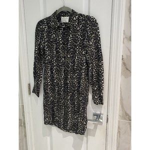 Les Coyotes De Paris Women’s Green Snakeprint Button Down Blouse Top Siz…